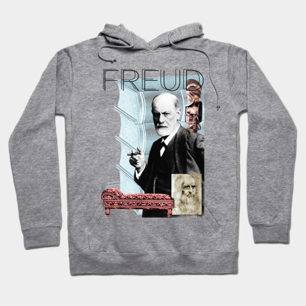 Sigmund Freud Collage Portrait Hoodie by Dez53